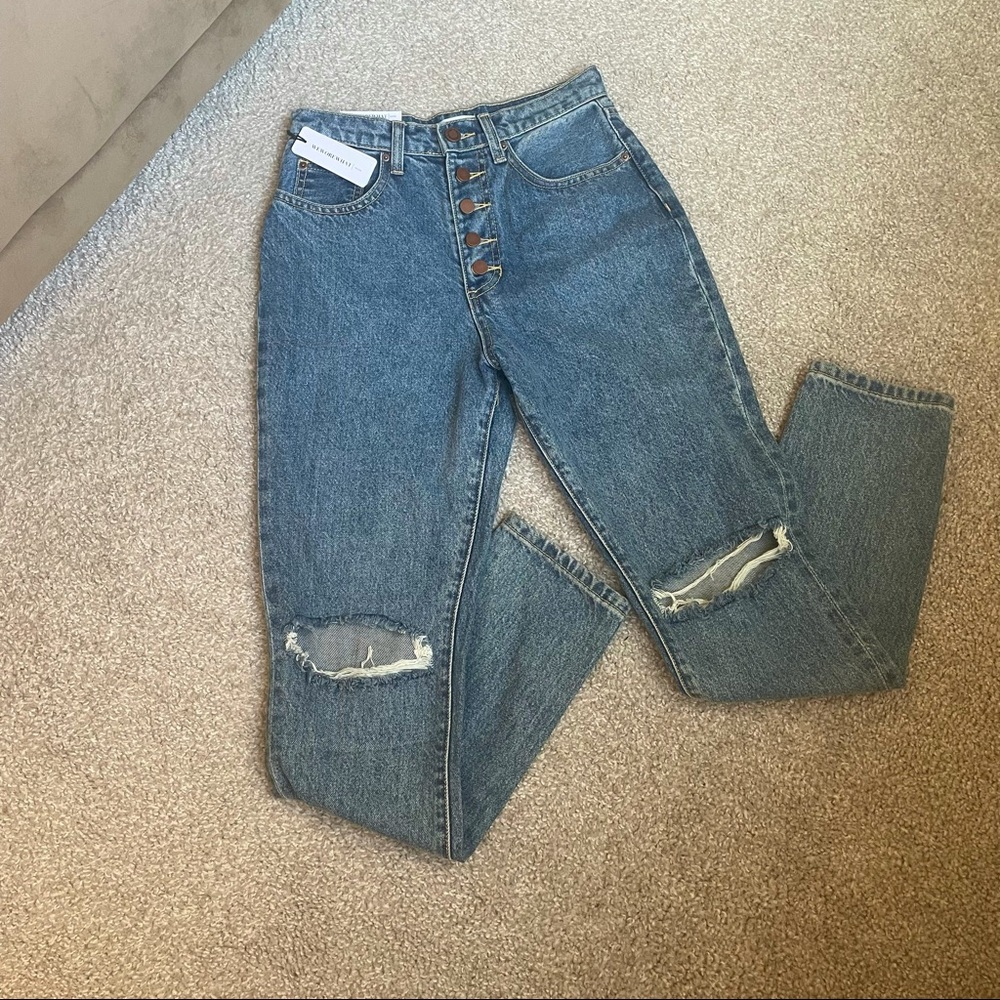 High Rise Vintage Straight Jeans, Size 25
